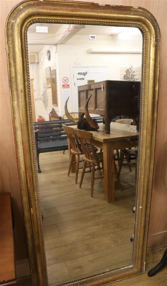 A 19th century French giltwood pier glass, W.77cm H.166cm